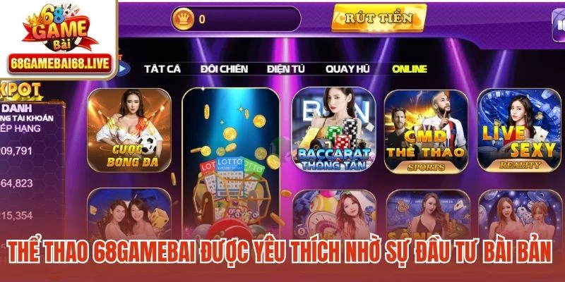 Thể thao 68gamebai được yêu thích nhờ sự đầu tư bài bản và chuyên nghiệp